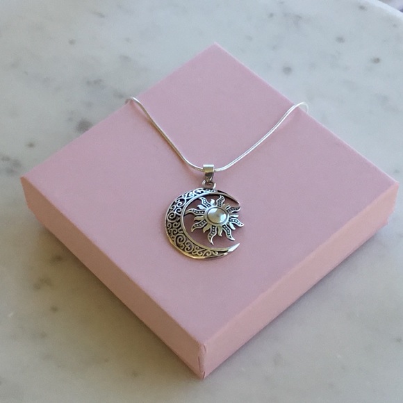 Sterling Silver Moon & Sun Necklace - Picture 7 of 16